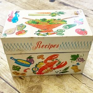 Vintage Metal Recipe Box